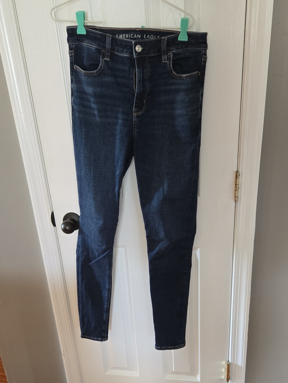 American Eagle Navy Blue Women's Skinny Jeans Jeggings Super High Rise Size 4
